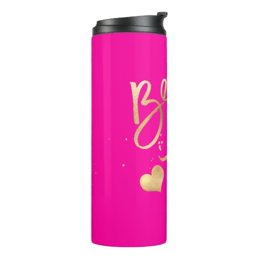 PixDezines Bruid Tribe Faux Gold Modern Script Thermosbeker (Gedraaid links)