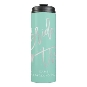 PixDezines Bruid Tribe Platinum Modern Script Thermosbeker