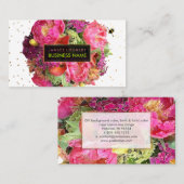 PixDezines bruidsboeket/waterverf/bloemenwinkel Visitekaartje (Voorkant / Achterkant)