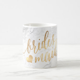 PixDezines Bruidsmeisje Marmeren Nep Goud Schrift Koffiemok