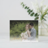 PixDezines Bruiloft Dank u / Faux Gold Kalligrafie Briefkaart (Staand voorkant)