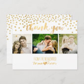 PixDezines bruiloft dank u / gouden confetti Briefkaart (Voorkant / Achterkant)