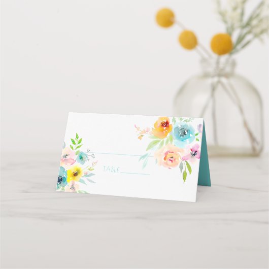 PixDezines Bruiloftswaterverf Lentebloemen (Voorkant)