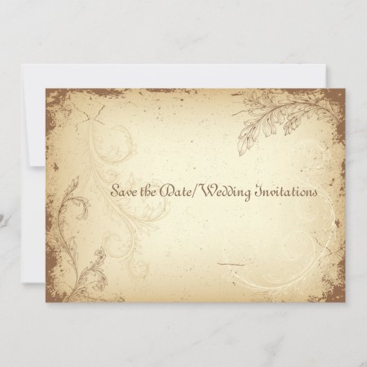 PixDezines  bruine bloemenrol Save The Date (Voorkant)