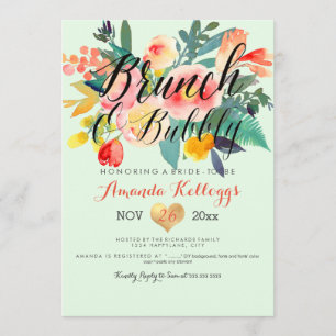 PixDezines Brunch & Bubbly Spring Bloemen/Koraal+M Kaart