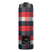 PixDezines Buffalo Plaid, Lumber Jack Monogram Thermosbeker (Voorkant)