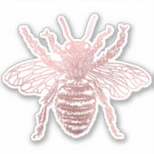 PixDezines Bumble Bee, Faux Roos Gold Sticker (Voorkant)