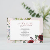 PixDezines Burgundy Blush Blooms DETAILKAARTEN Kaart (Staand voorkant)