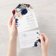 PixDezines Burgundy Blush Navy H2 bloemen in één s
