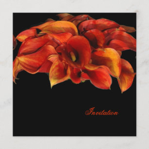 PixDezines BURNT ORANJE CALLA LILY INVITATIONS Kaart