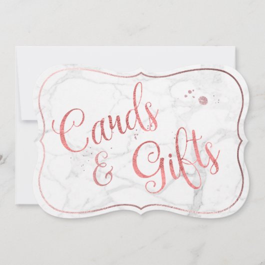 PixDezines Cards+Gifts Marble+Roos Gold/Table Sign Kaart (Voorkant)