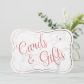 PixDezines Cards+Gifts Marble+Roos Gold/Table Sign Kaart (Staand voorkant)