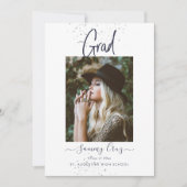 PixDezines Carte de Faire-part plat bleu Grad Navy (Devant)