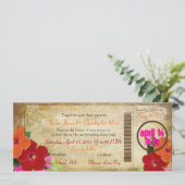 PixDezines Carte d'embarquement vintage/hibiscus (Debout devant)