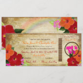 PixDezines Carte d'embarquement vintage/hibiscus (Devant / Derrière)