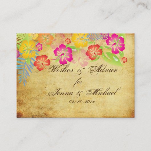PixDezines Cartes de conseil Hibiscus Vintages (Devant)