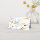 PixDezines Cartes de table Réservées Marble+Faux O (Dos)