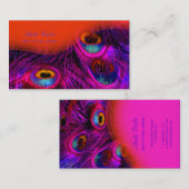 PixDezines cartes de visite de plumes Peacock (Devant / Derrière)
