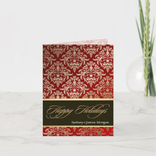 PixDezines Céline Damask, Faux Gold Prettige feest Feestdagen Kaart