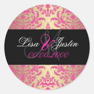 PixDezines Céline Damask monogramme autocollants