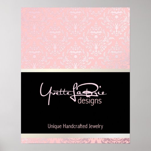 PixDezines Céline Damask, Rosequartz + Roze Poster (Voorkant)