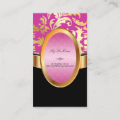 PixDezines Céline Damask, roze Visitekaartje (Achterkant)