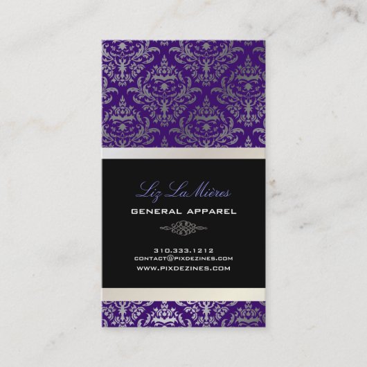 PixDezines Céline Damask Visitekaartje (Voorkant)