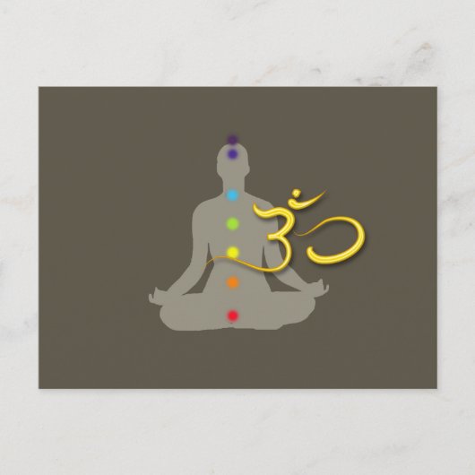 PixDezines Chakra Color+Om-symbool Briefkaart (Voorkant)