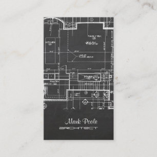 PixDezines chalkboard architect blauwdrukken Visitekaartje