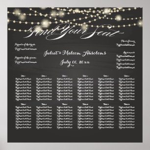 PixDezines Chalkboard/light strings/seating chart Poster