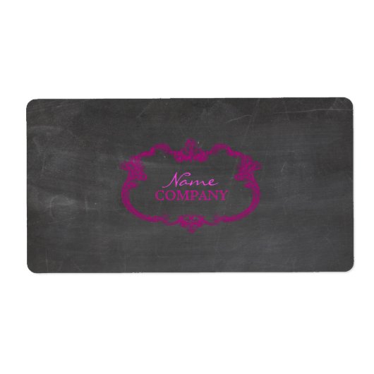 PixDezines Chalkboard+Magenta Whimsy Frame Etiket (Voorkant)