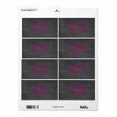 PixDezines Chalkboard+Magenta Whimsy Frame Etiket (Full Sheet)