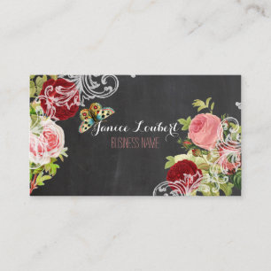 PixDezines Chalkboard/Redoute Rozen Visitekaartje