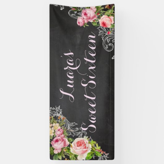 PixDezines Chalkboard  Rozen/Redoute Spandoek (Verticaal)