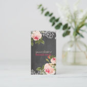PixDezines Chalkboard+ Rozen Visitekaartje (Staand voorkant)