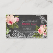 PixDezines Chalkboard+ Rozen Visitekaartje (Achterkant)