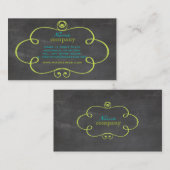 PixDezines chalkboard+scrolls lijst Visitekaartje (Voorkant / Achterkant)