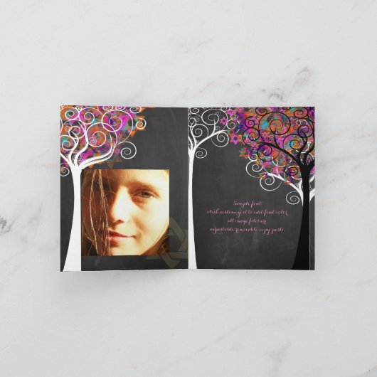 PixDezines Chalkboard Tree of Life/Hartelijk dank Bedankkaart (Binnen)