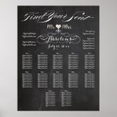 PixDezines Chalkboard vind uw zitplaats/zitplaatsk Poster (Voorkant)