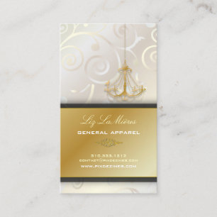 PixDezines Chandelier cupcakes zwammen/parelwit Visitekaartje