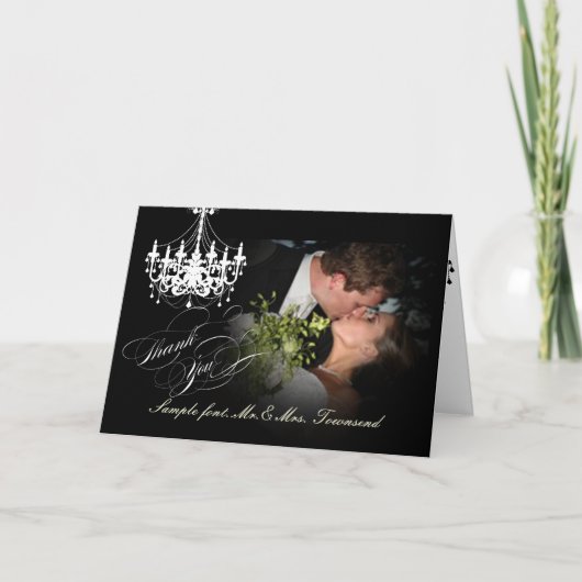 PixDezines Chandelier/Dank u/ZY tekst Bedankkaart (Voorkant)