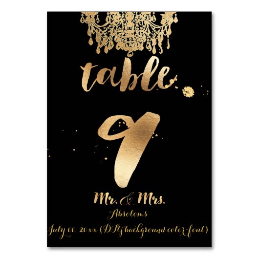 PixDezines Chandelier/Faux Gold/tafel 9 Kaart (Voorkant)