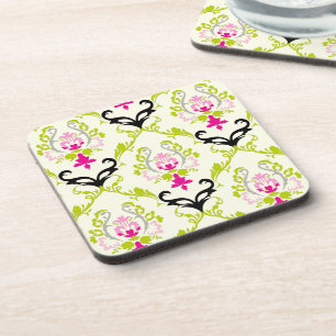 PixDezines Chantal Damask/DIY achtergrondkleur Drankjes Onderzetter