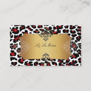 PixDezines cheetah/diy achtergrond kleur Visitekaartje
