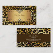 PixDezines cheetah spots/metaalgoud Visitekaartje (Voorkant / Achterkant)