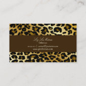 PixDezines cheetah spots/metaalgoud Visitekaartje (Achterkant)