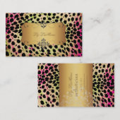 PixDezines cheetah+zebra Visitekaartje (Voorkant / Achterkant)