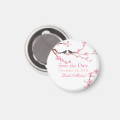 PixDezines Cherry Blossom+love bird Magneet (Voorkant / Achterkant)
