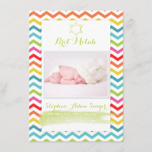 PixDezines chevron/brit milah/foto lijst+sterren Kaart