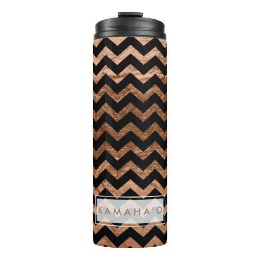 PixDezines Chevron/Faux Metallic Copper Thermosbeker (Voorkant)